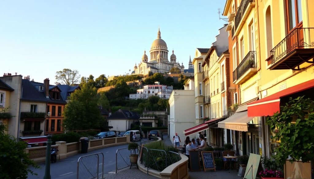 Montmartre Charming streets of Montmartre in Paris with quaint cafes and artistic ambiance