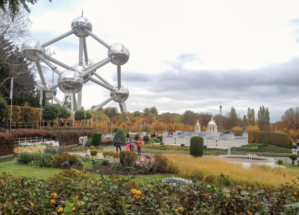 Mini Europe park in Brussels showcasing miniature replicas of famous European landmarks