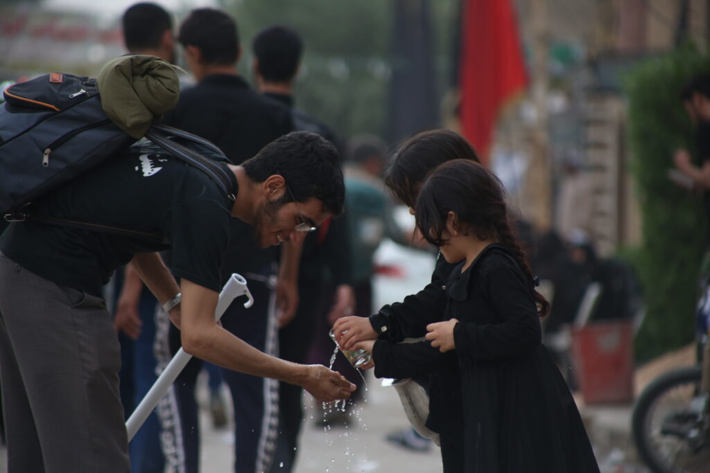 Arbaeen hosts welcoming and entertaining pilgrims along the route to Karbala, offering food, drinks, and resting areas