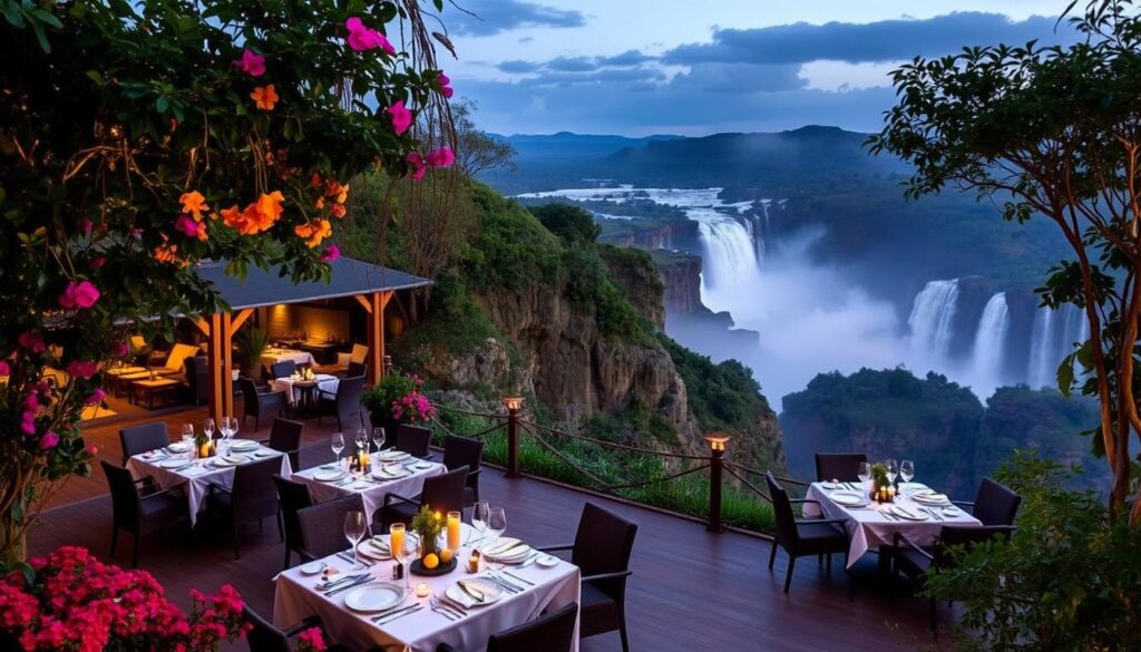 victoria falls accommodation A beautiful view of accommodation options near Victoria Falls, surrounded by lush gardens and scenic landscapes
