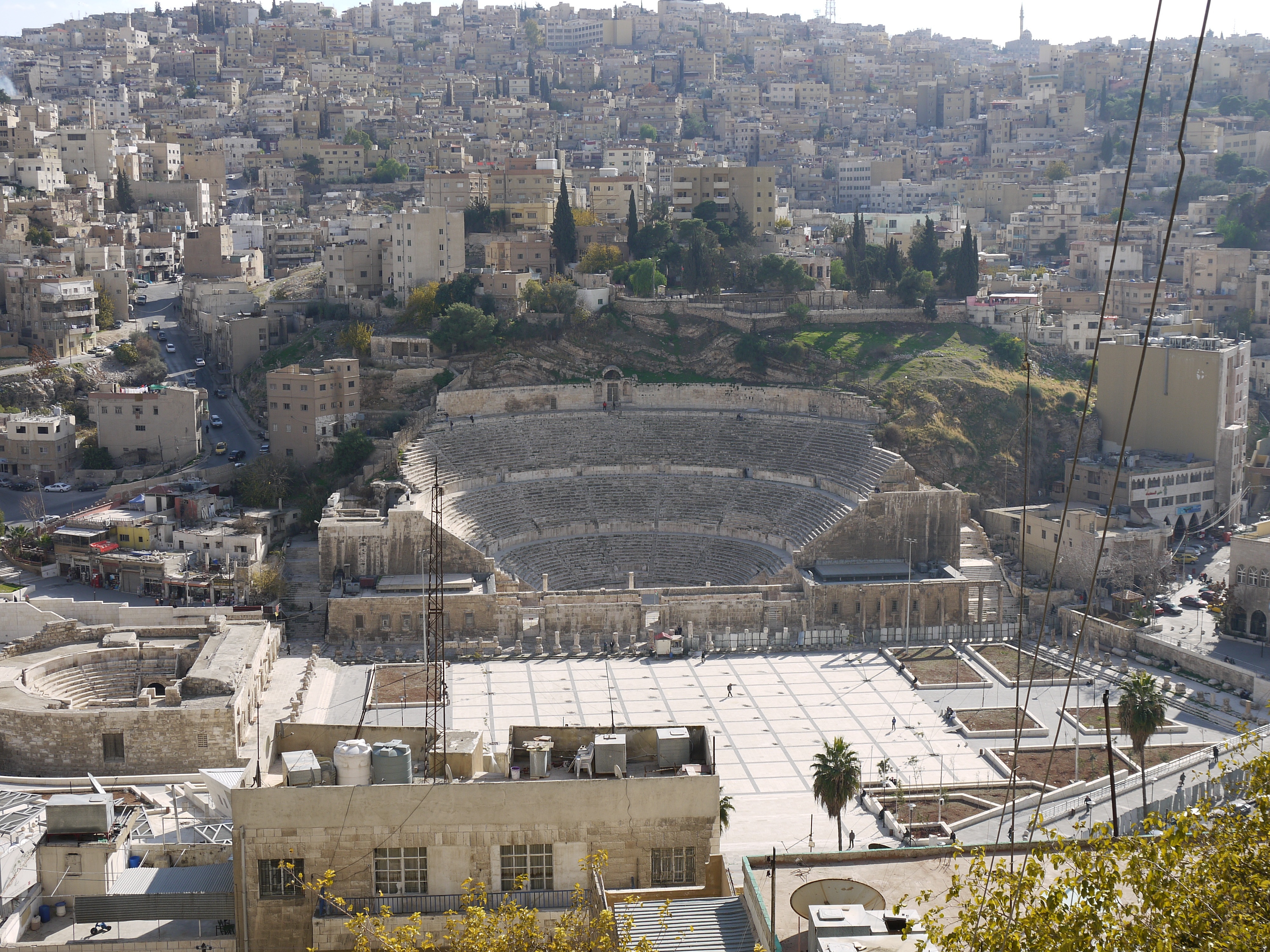 The Roman Theatre in Amman, a well-preserved ancient amphitheater