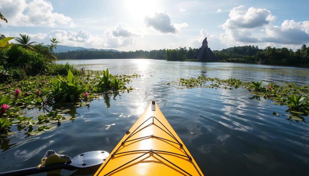 Kayaking on Lake Petén Itzá Kayaking on Lake Petén Itzá