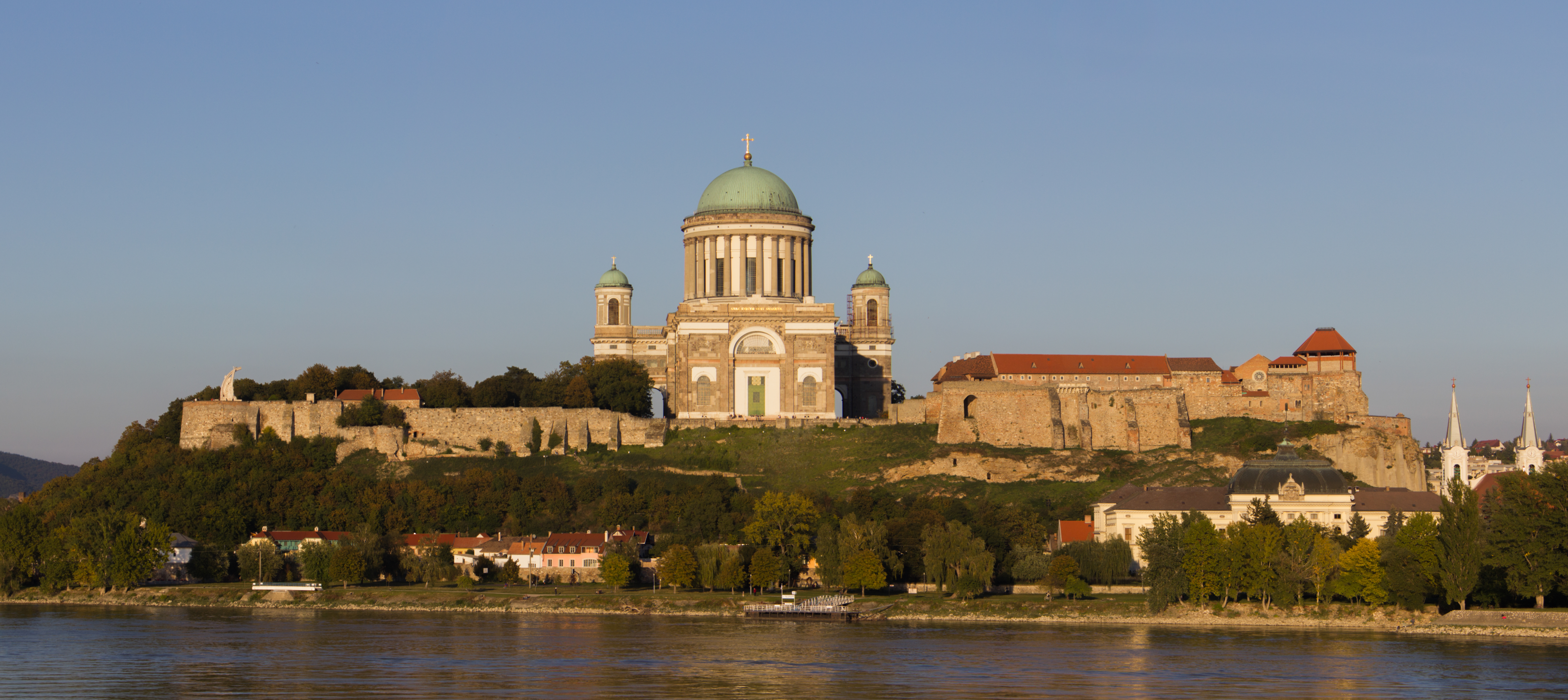 Basilica of Esztergom with its grand dome and surrounding gardens