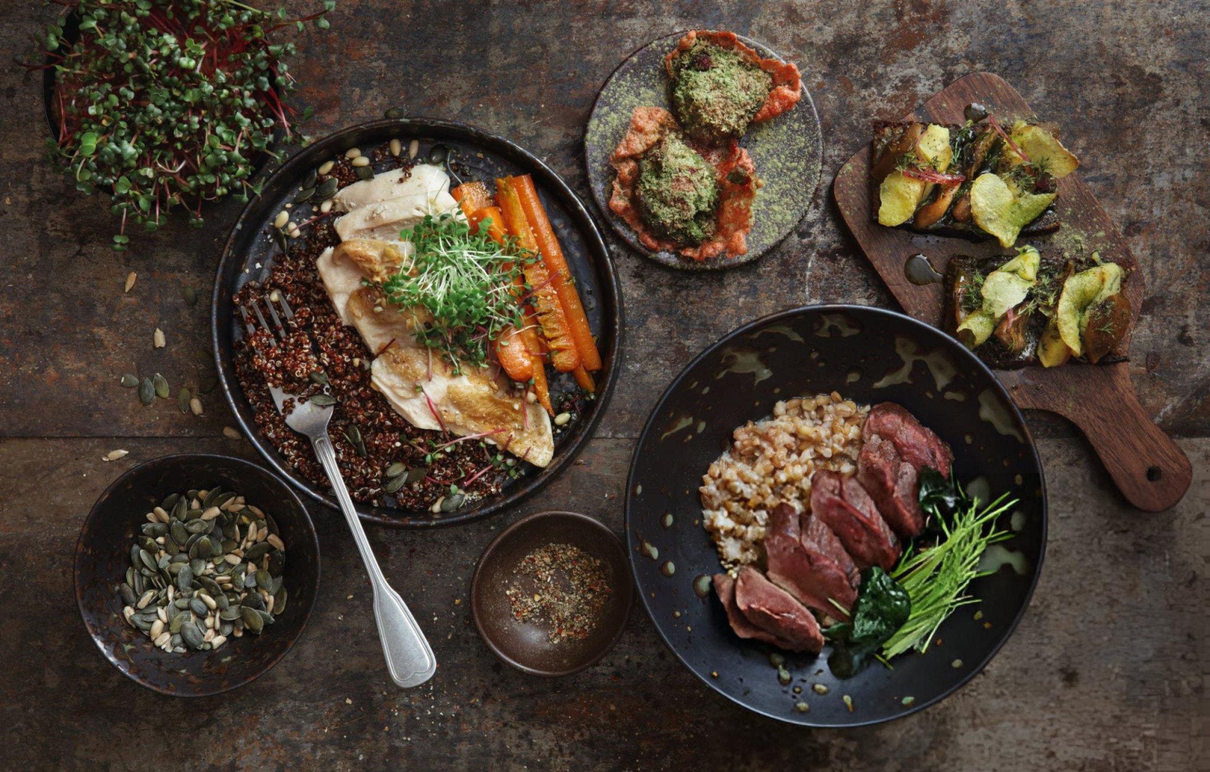 Danish Smørrebrød with various toppings