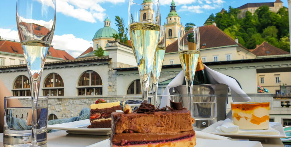 Delicious food and local wine in Piran, Slovenia