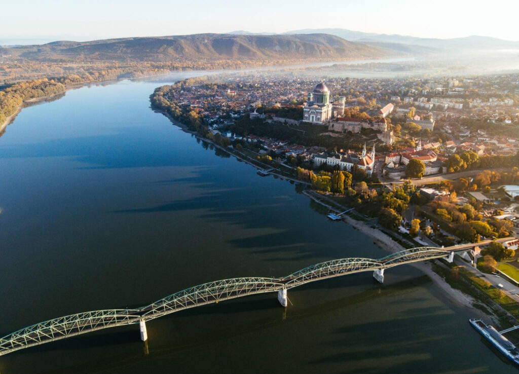 Panoramic view of Esztergom with the Basilica and the Danube River