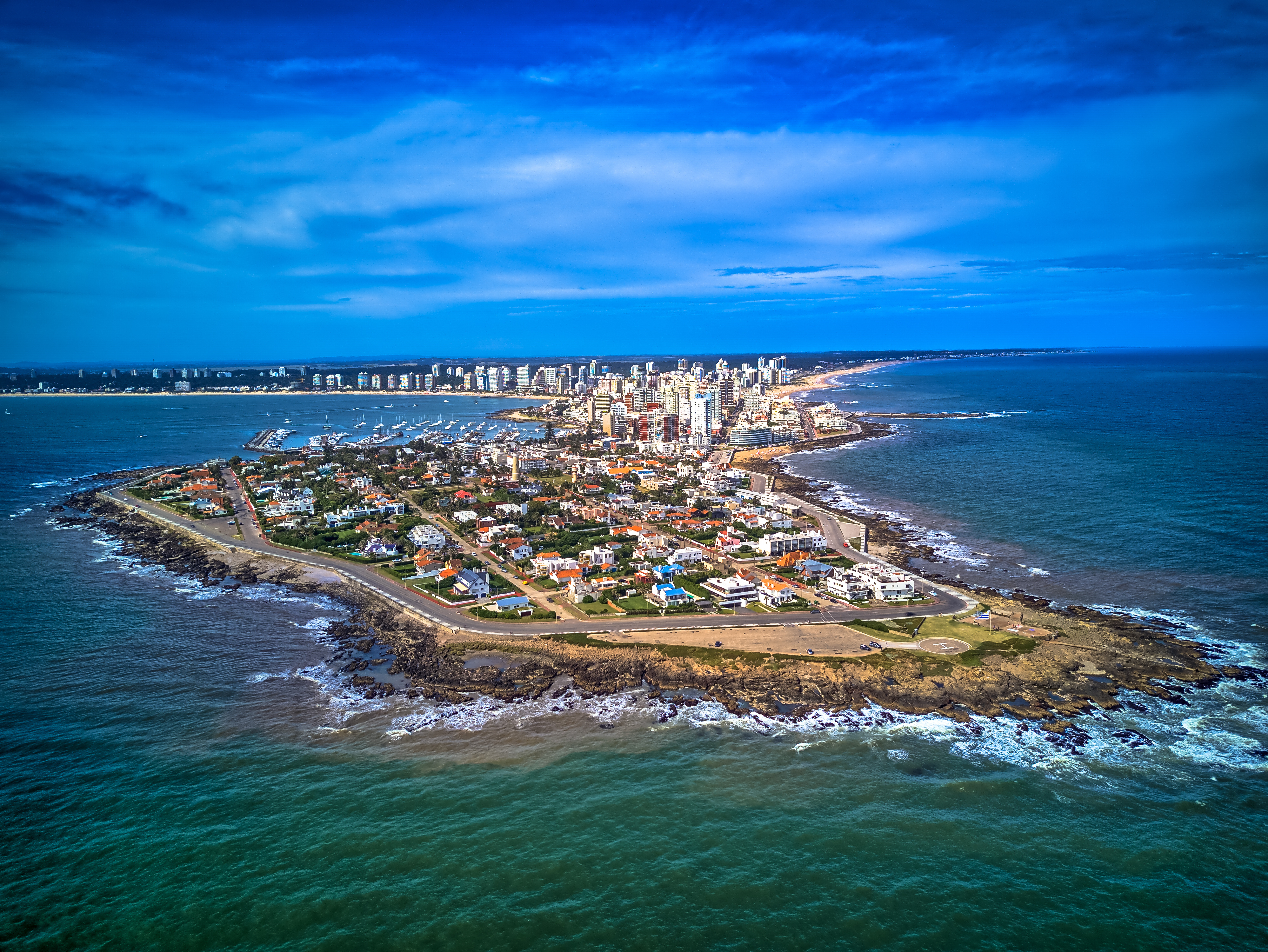 Panoramic overview of Punta del Este, Uruguay